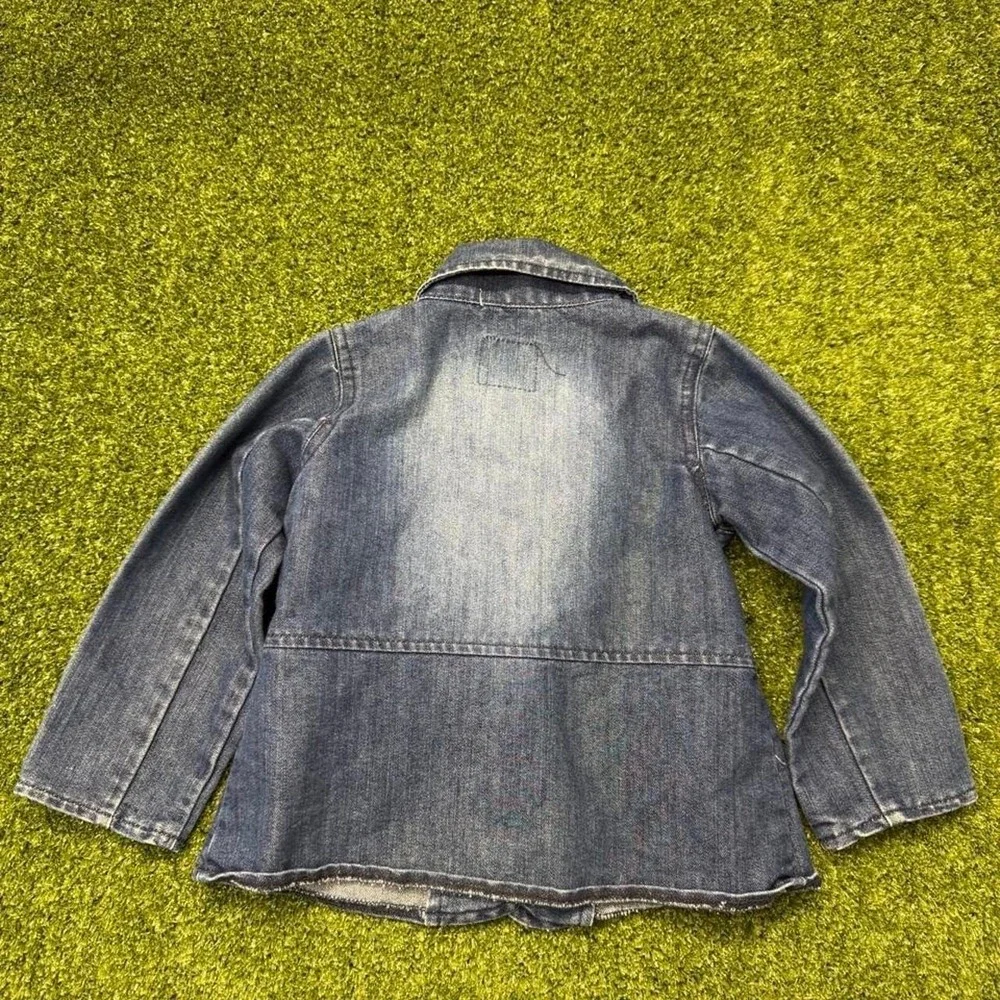 Vintage 2005 Old Navy blue denim‎ jacket with bow detail, size 3T Cotton